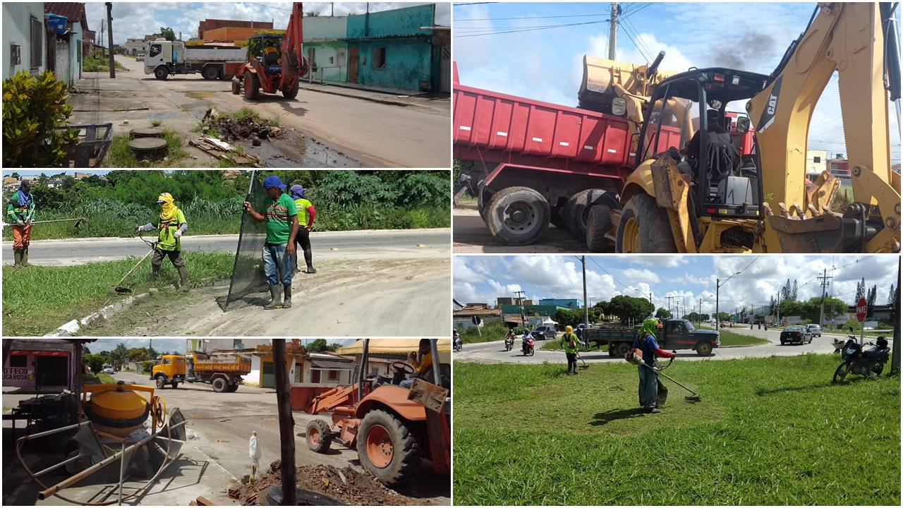 Limpeza urbana é realizada por equipe operacional em Eunápolis em ruas e avenidas após as chuvas