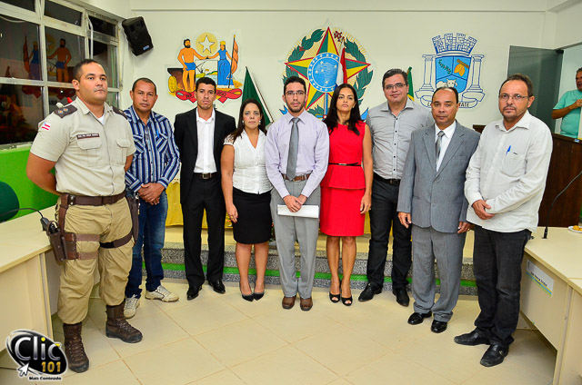 Membros do Gabinete de Gestão Integrada Municipal (GGIM) e a vice-prefeita Joecélia