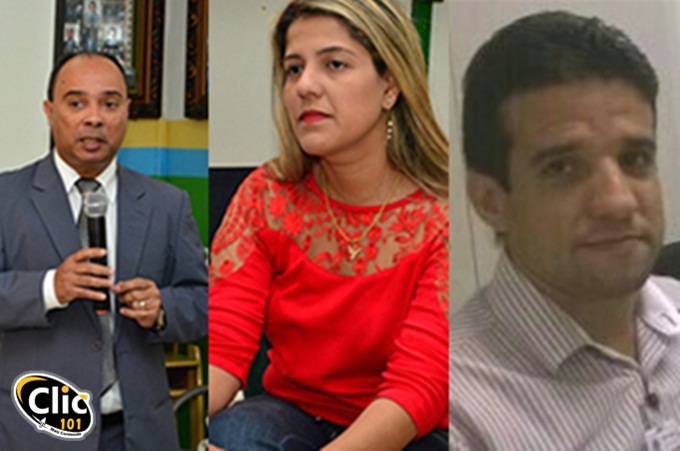 Dr. João Alves (Promotor de Justiça) / Michele do Vale (VISA) / Dr. Wagner Matos (Farmacêutico Fiscal CRF)