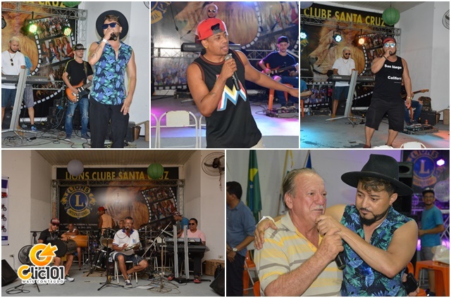 Jarley, Jerry Xocolate, Niltinho Axé Pop (acima); Grupo Elite do Samba, Valmir Bertoldi e Jarley (abaixo)