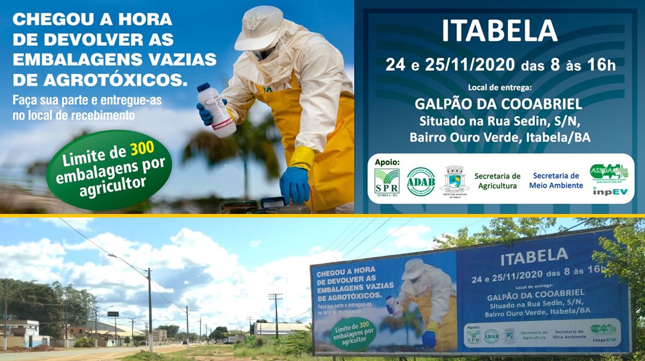 Outdoor da campanha na margem da BR-101 em Itabela