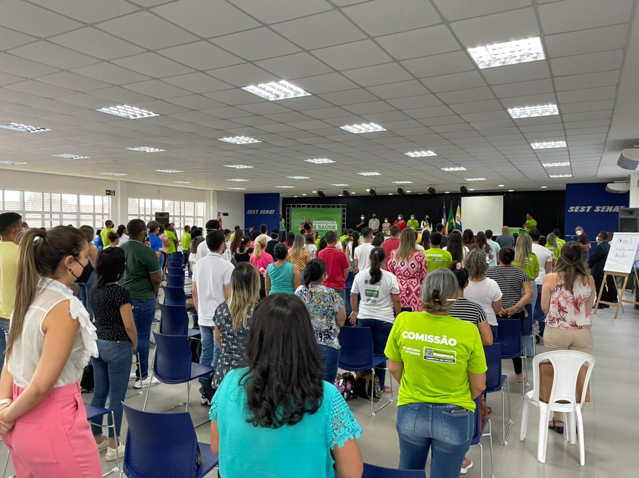 Auditório do SEST/SENAT ficou repleto de pessoas na abertura das pré-conferências