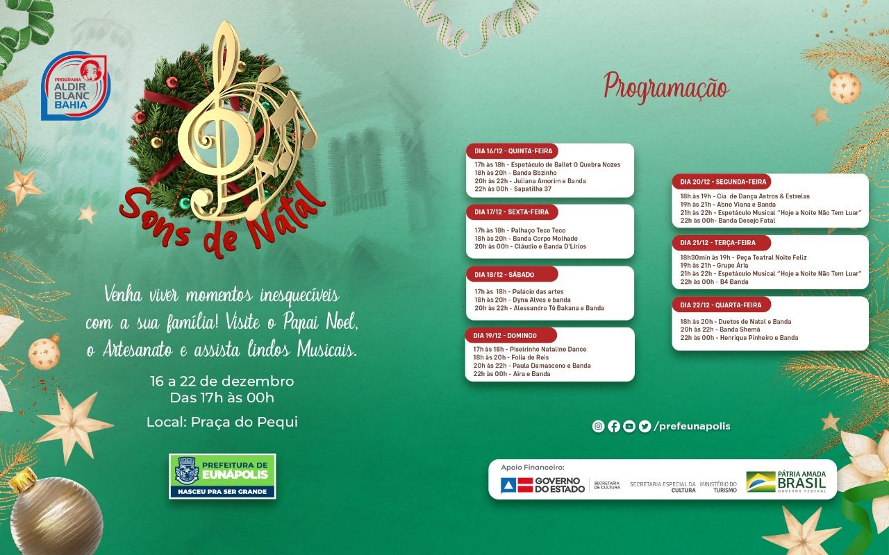 Programação completa dos sete dias de “Sons de Natal”