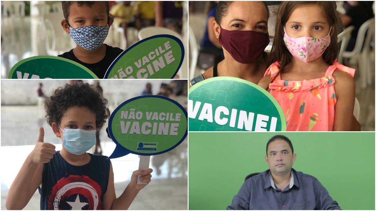 Pais e responsáveis levam filhos para tomar vacina pediátrica / Secretário de Saúde, David de Souza, convocou população para vacinação infantil