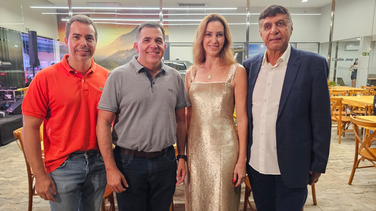 Leo e Giulyano, empresária Isabella Souto e produtor rural Flamarion Matos