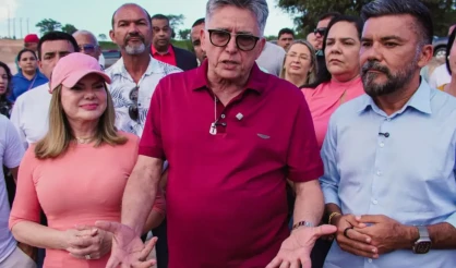 Prefeito Jânio Natal vistoria obras da Ponte para o Litoral Sul ao lado de vice-prefeito Paulinho e autoridades municipais